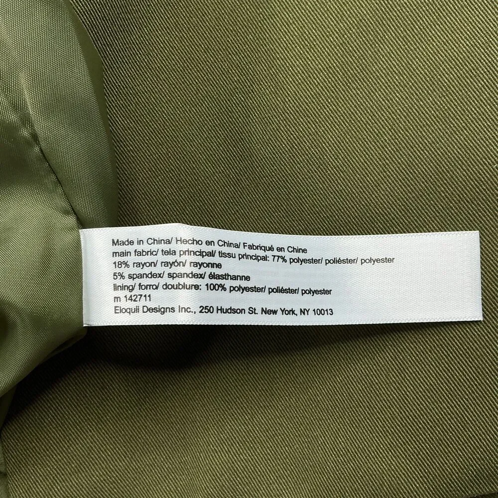 Eloquii Blazer Jacket sz 18 Army Green Belt Detail Peak Lapel Office Preppy NWT - Picture 9 of 12